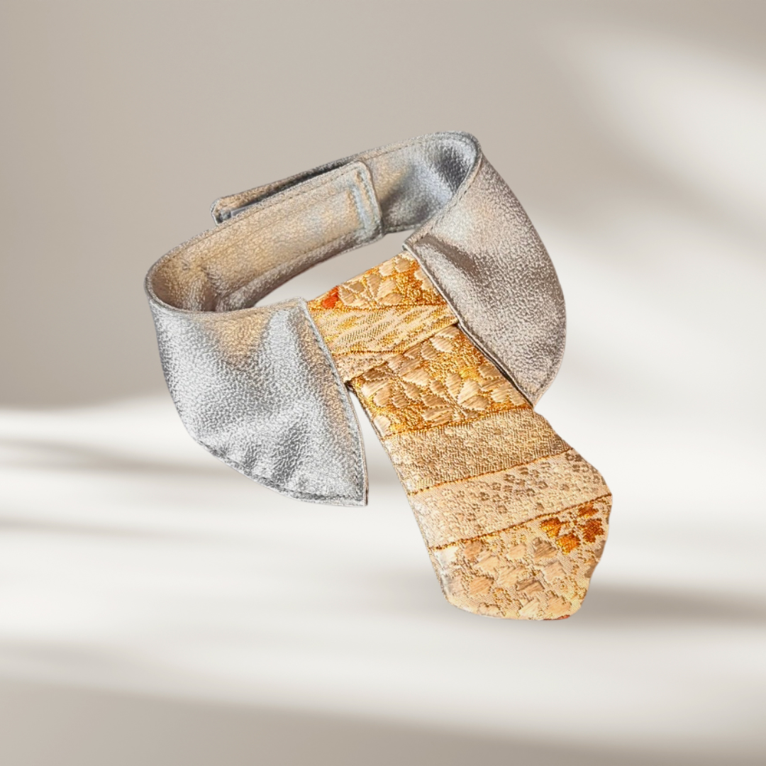 西陣織縦重ね小袖ネクタイ（ホワイト）